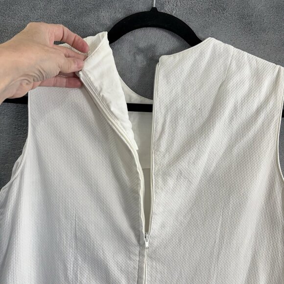 Vtg DON SOPHISTICATES Women Dress Sz M White Eyelet Sleeveless Summer 33-6 - Picture 5 of 11